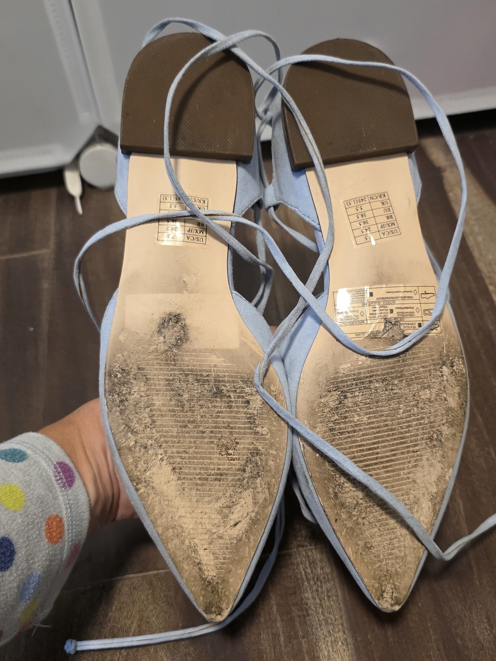 Forever 21 Light Blue Pointed Lace-Up Flats - Picture 2 of 2